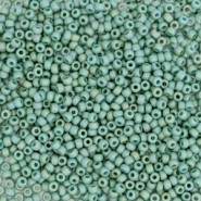 Miyuki rocailles kralen 15/0 - Opaque glazed frosted rainbow celadon green 15-4701